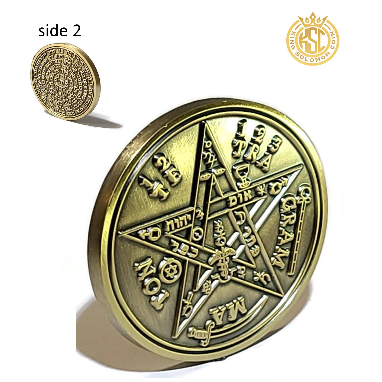 Tetragrammaton + 72 names of God + 1FitAll King Solomon Coin Necklace