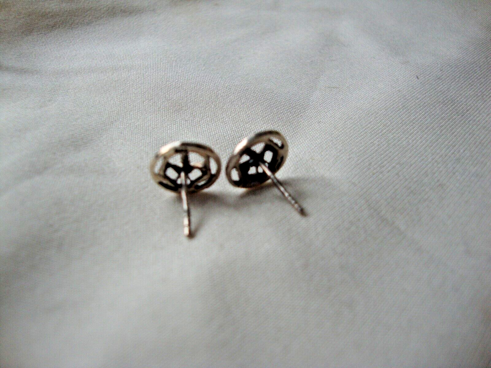 VTG STERLING SILVER STAMP 925 GRATEFUL DEAD SKULL & LIGHTNING BOLT STUD EARRINGS