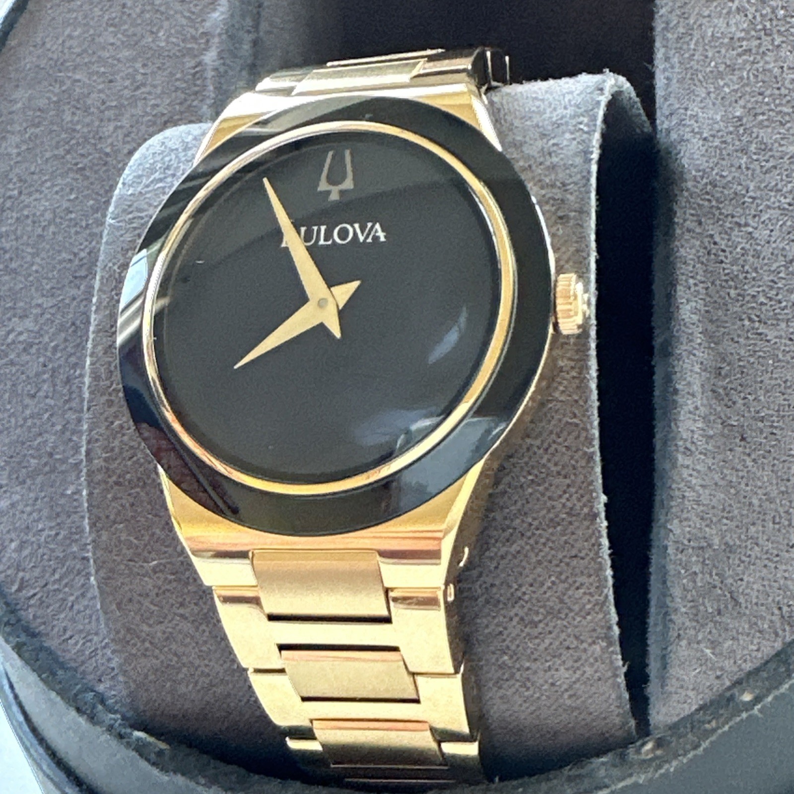 Bulova Men’s Modern Slim Movement Quartz Gold Stainless Steel Watch 41 MM 97A183