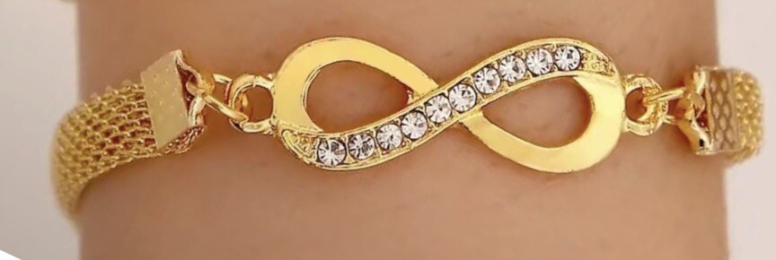 Shiny Zircon Bracelet Zinc Alloy Hand Jewellery GOLD