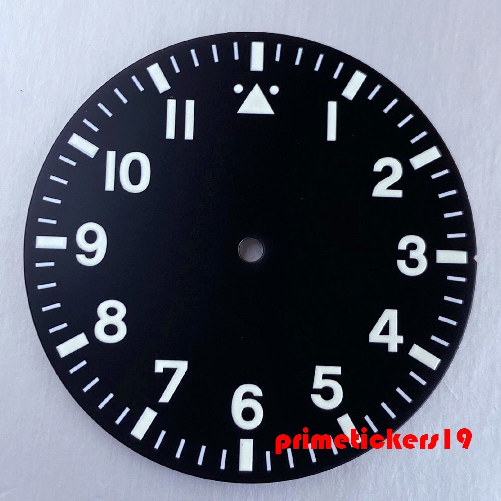 38mm Pilot Watch Dial+Hands Set Parts Luminous Fit NH35 NH36 NH38 ETA2824 PT5000