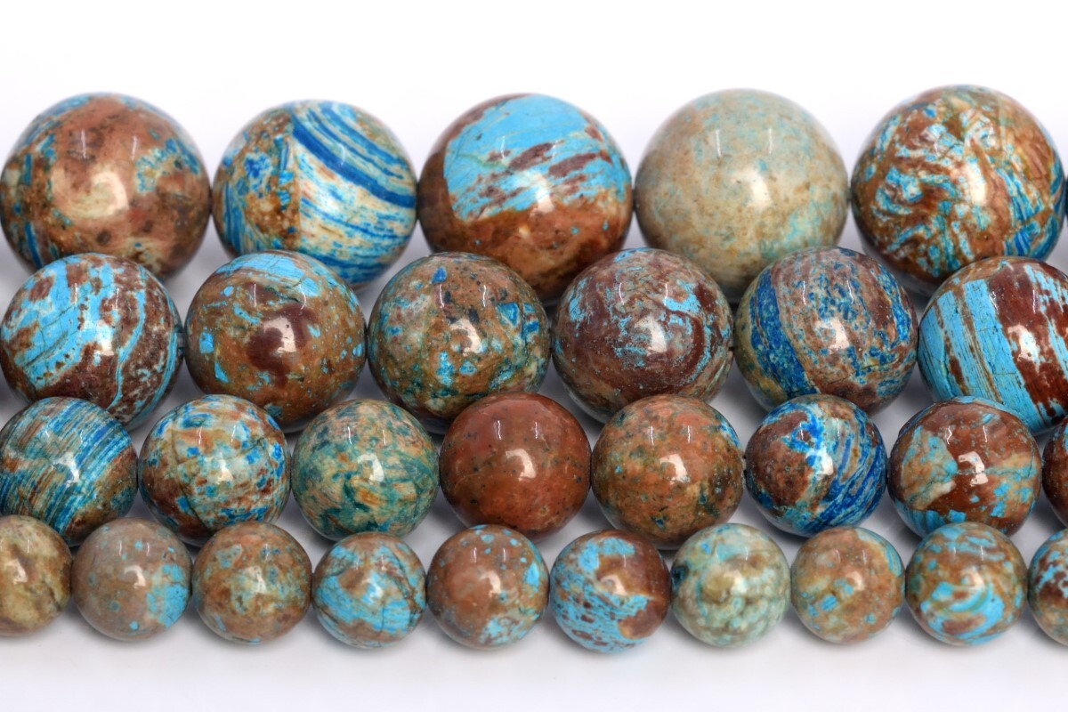 Rainbow Blue Calsilica Jasper Beads AAA Round Loose Beads 4/6/8/10/11-12MM