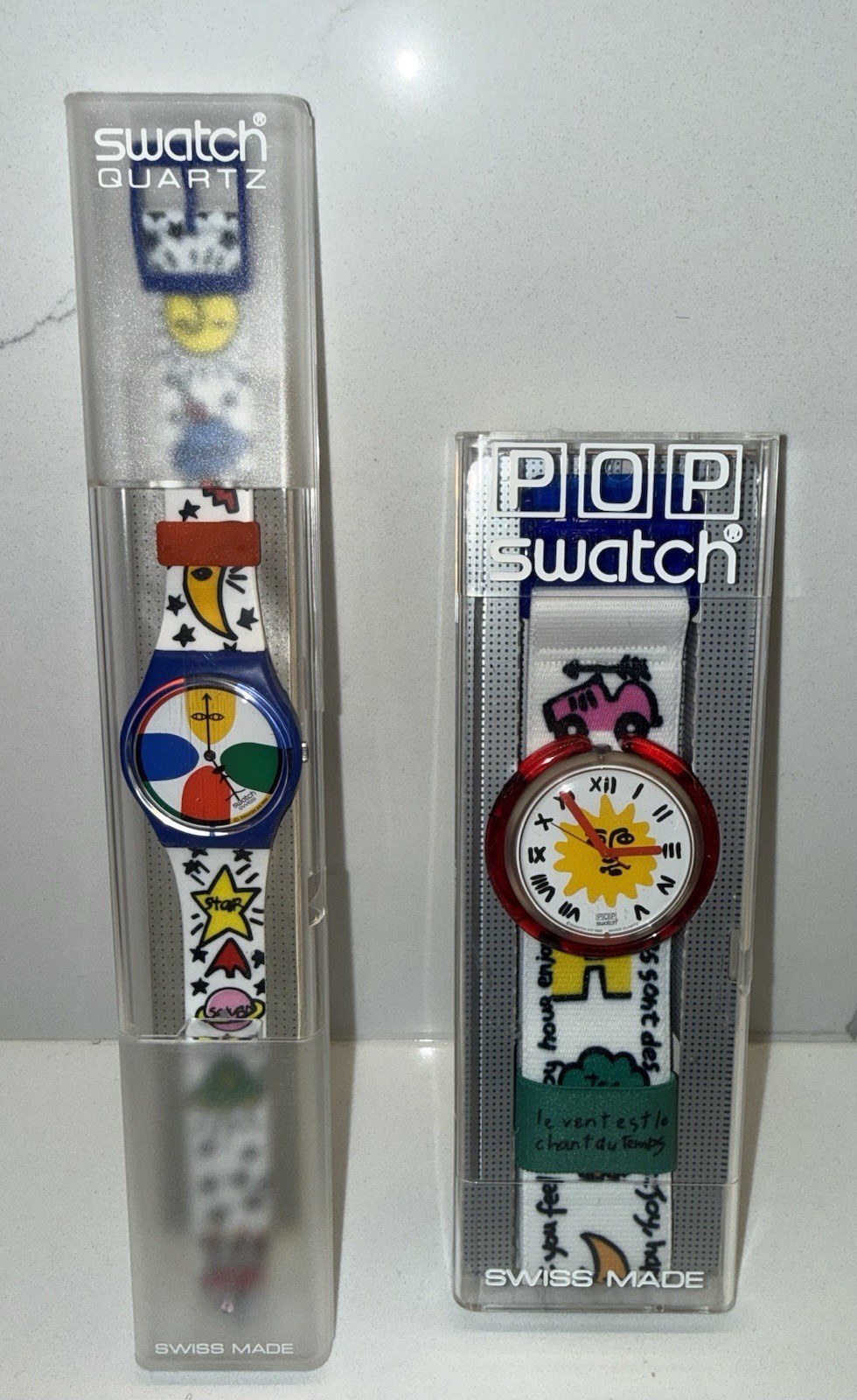 MINT Swatch Lmtd Spec PASSPORT 1993 (Space People + Enjoy It) Dual Set GN134PACK