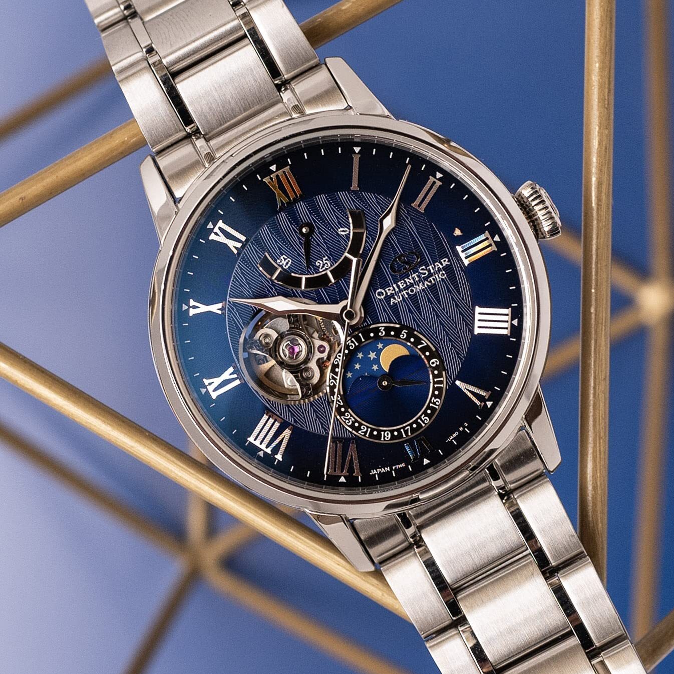 Orient Star RK-AY0103L Automatic Mechanical 22 Jewels Moon Phase Men`s Watch