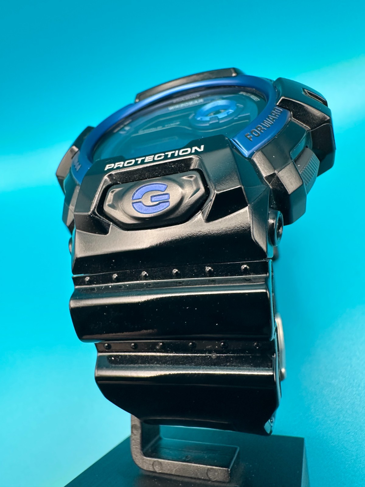 Casio G-Shock G-8900A-1 World Timer Gloss Black Blue Digital Men’s Watch CLEAN