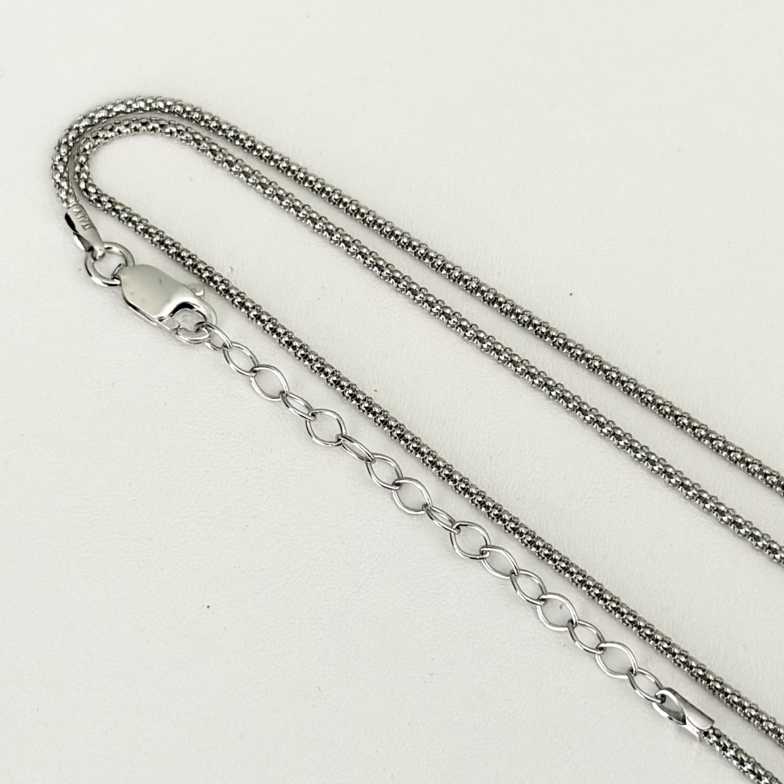 925 Italy Sterling Silver Popcorn Chain Link Necklace Adjustable 20″