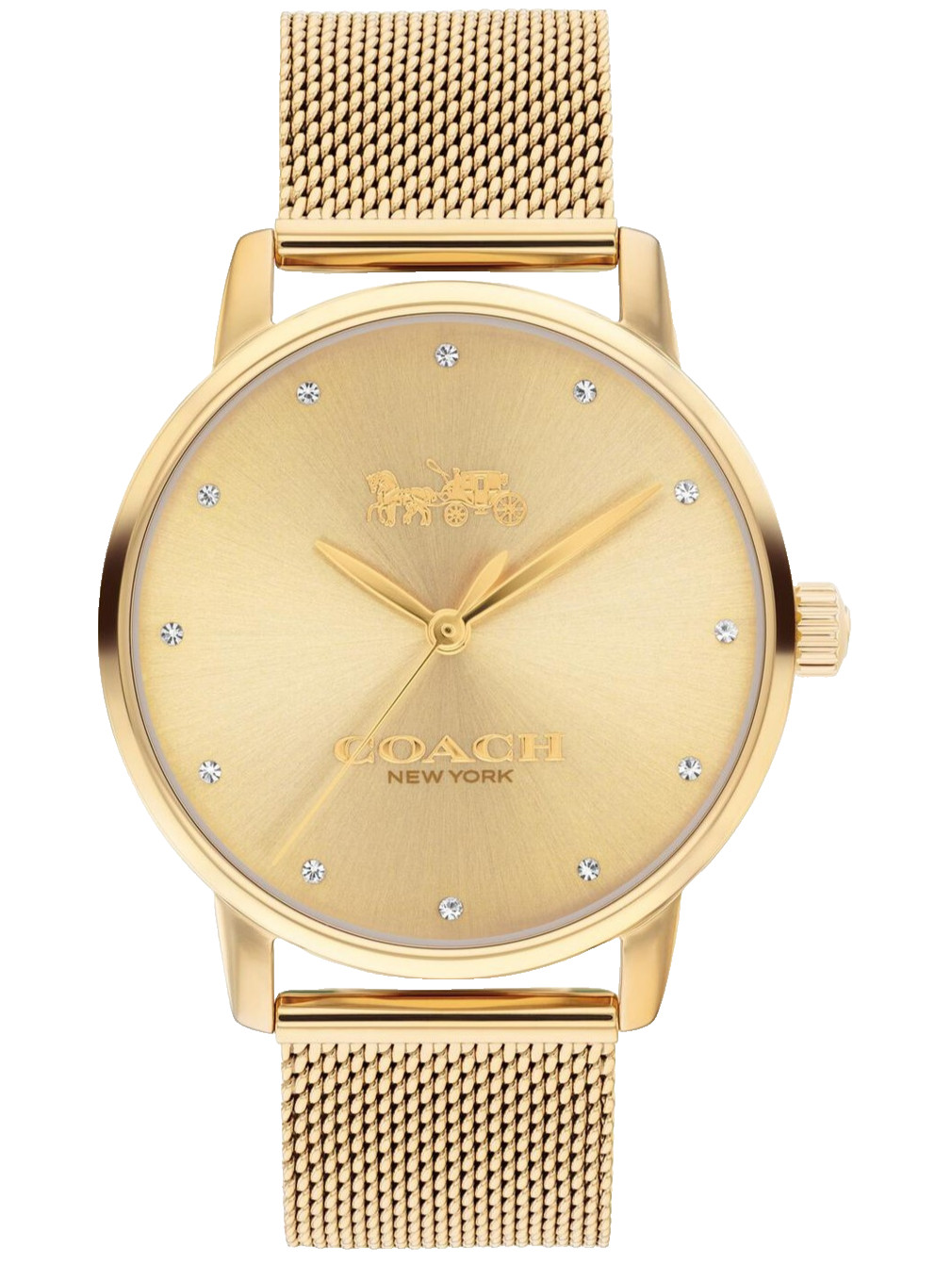 COACH GRAND 14504431 GOLD DIAL & STAINLESS STEEL MESH BRACELET 36MM WOMENS WATCH