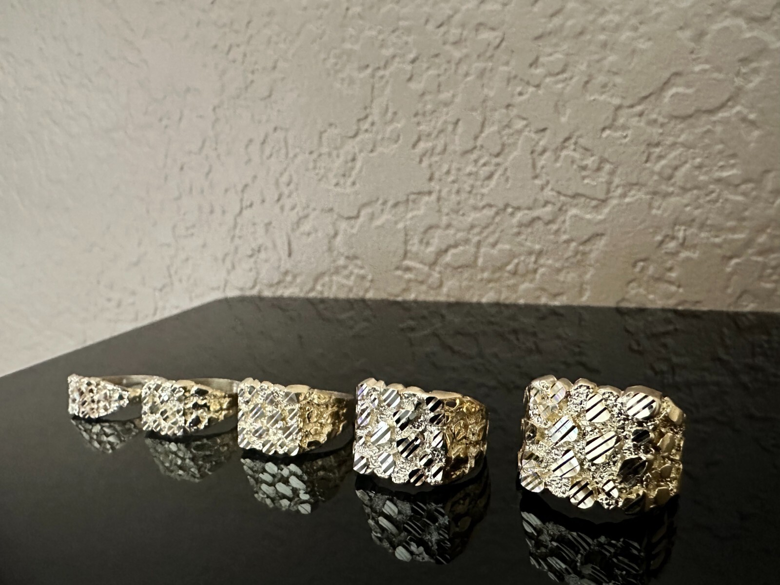 10K Yellow Gold Nugget Pinky Ring Mens Womens Small Medium Large XLarge XXL