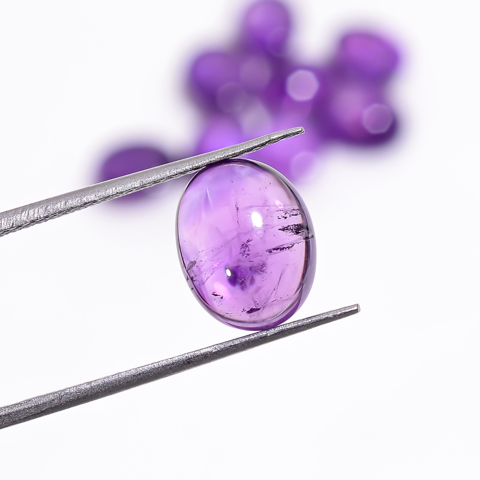 Natural purple Amethyst Oval Shape Gemstone Cabochon 9 Pc Lot 27.50 Cts 10X8X5mm