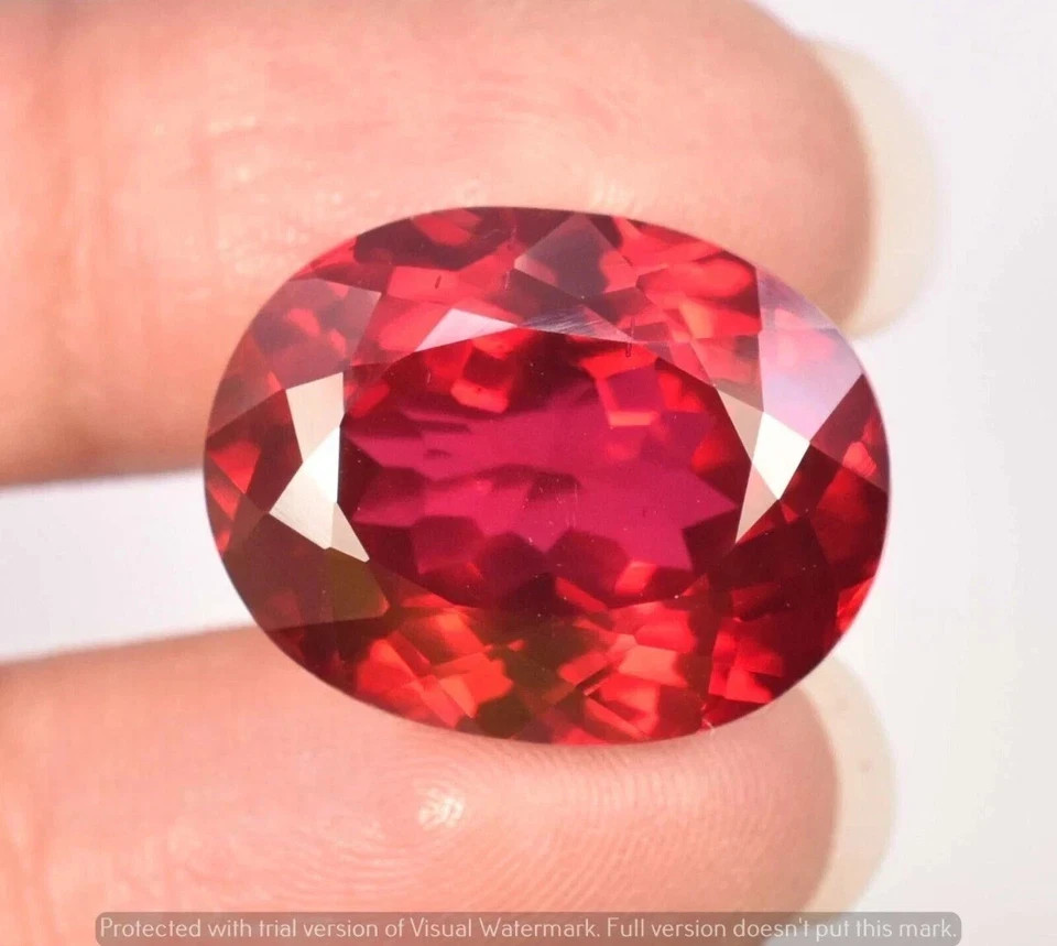 14.55 Ct Natural Shiny Red Oval Shape Ruby Burmese Loose Gemstone FieryCertified