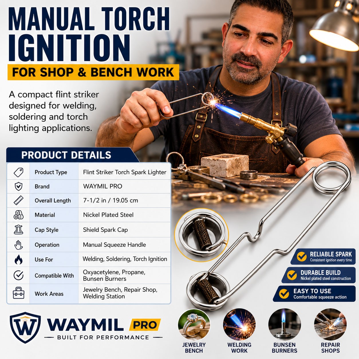 PRO Flint Striker Torch Spark Welding Lighter Igniting Welding Ignitor