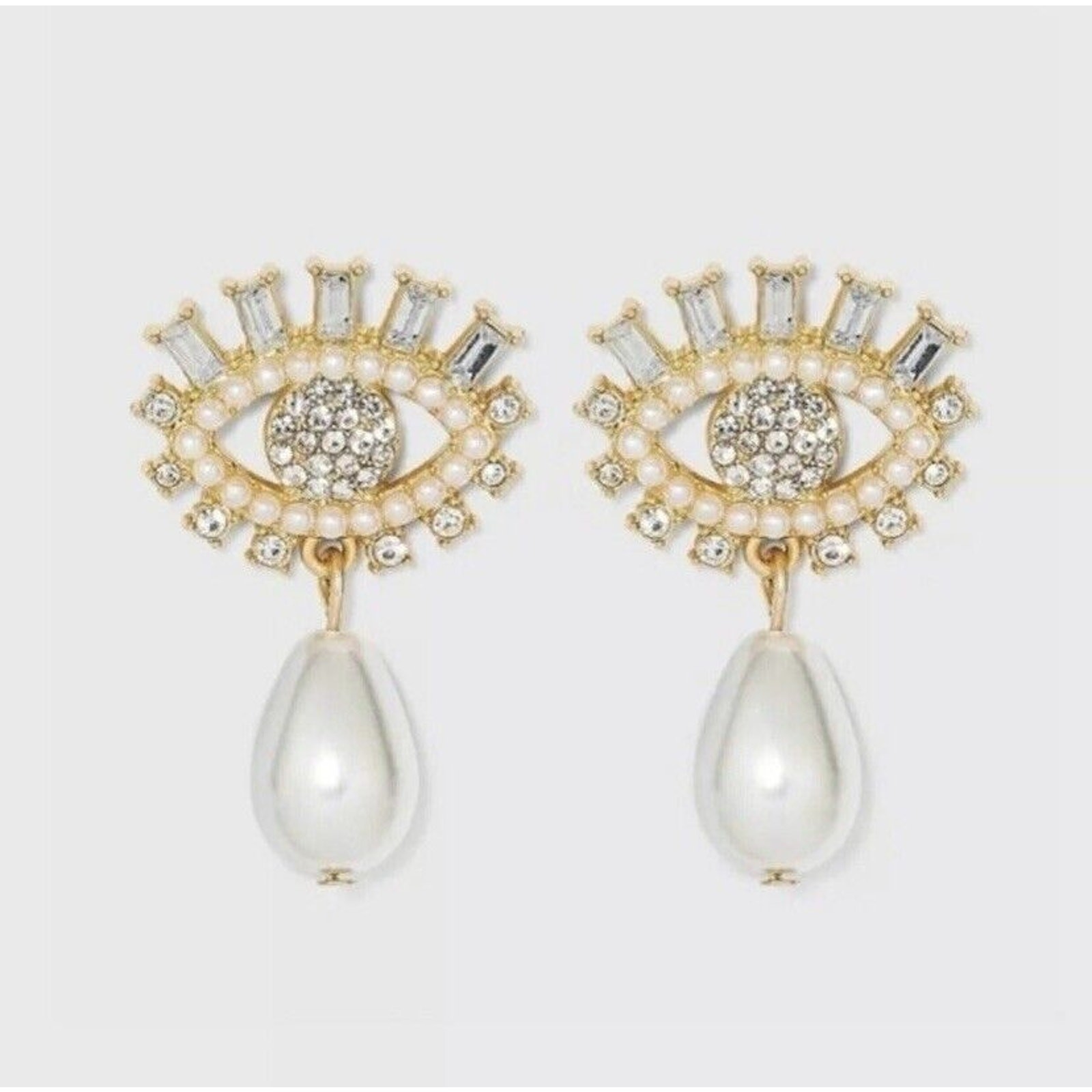 SUGARFIX by BaubleBar Evil Eye Faux Pearl Tear Drop New