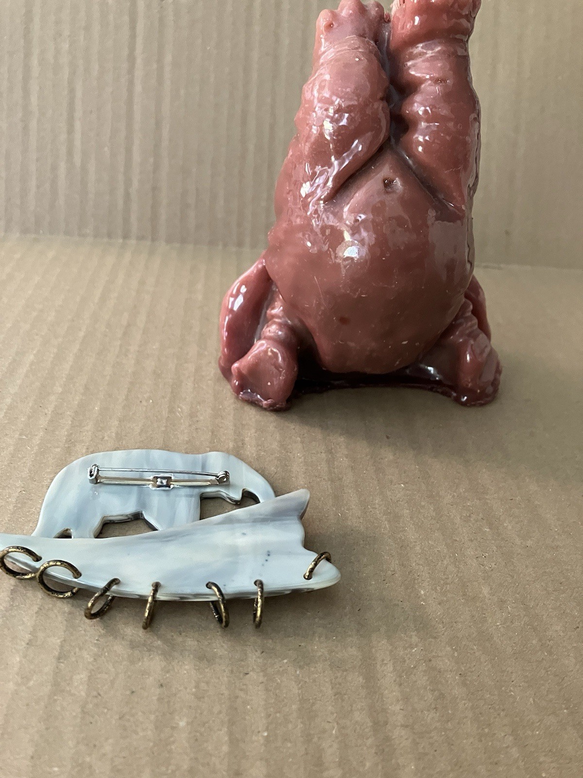 Vintage Candle Unscented Elephant And Vintage Brooch Elephant Lot