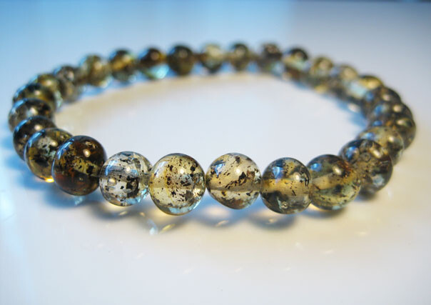 Genuine Green Amber Baltic Amber Bracelet 9.5 inches !!!