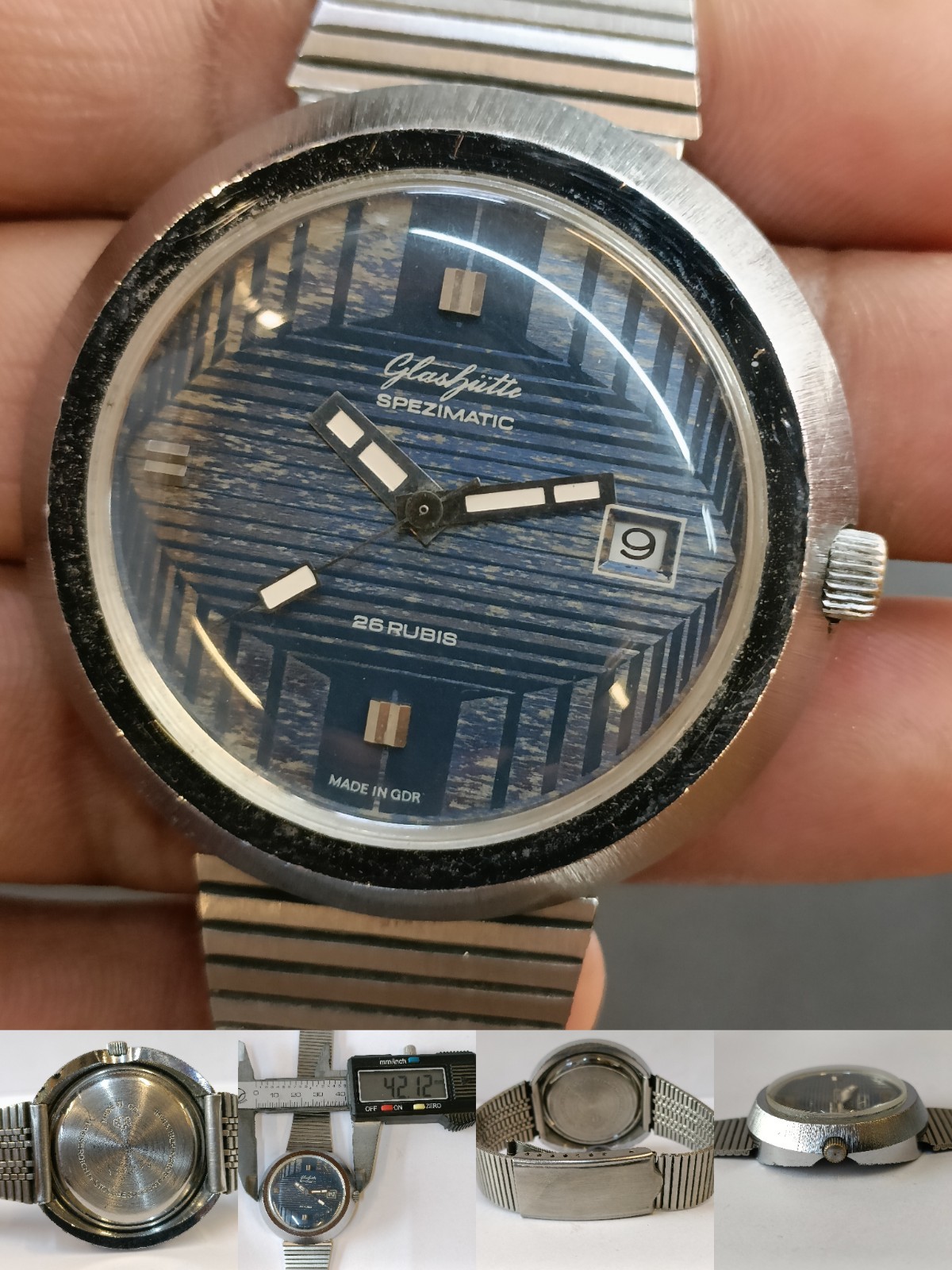 VINTAGE GUB GLASHUTTE SPEZIMATIC 26J AUTOMATIC GERMANY MEN’S WORKING CONDITION