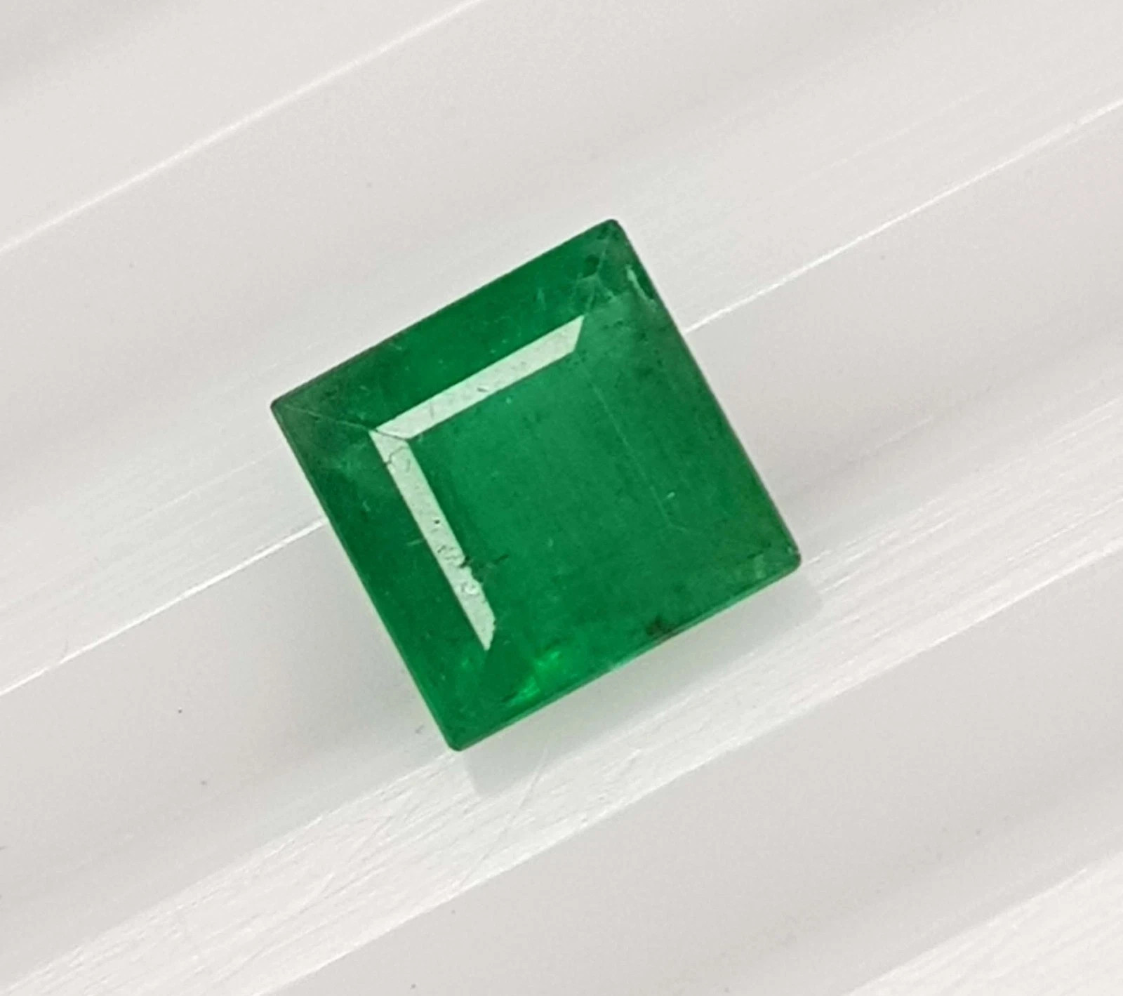 Natural 6.60+ Ct Zambian Green Emerald GIE Certified Princess Cut Loose Gemstone