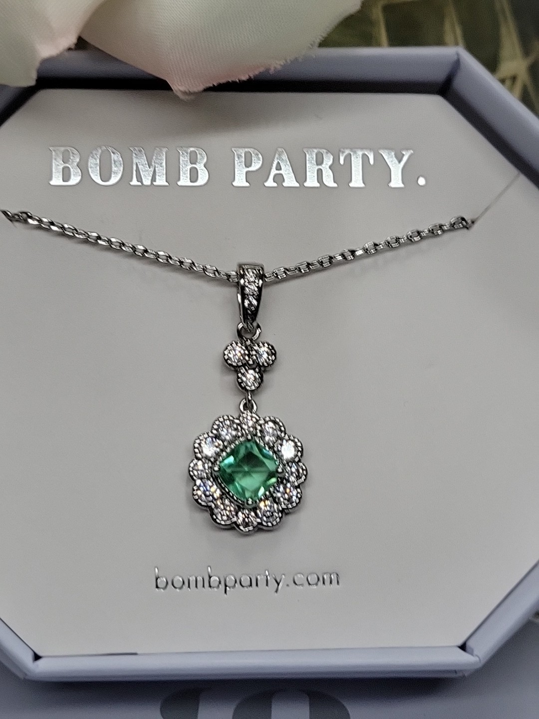 BOMB PARTY RBP3396 NECKLACE *ALWAYS BE MY FOREVER* L/C ERINITE/RHODIUM