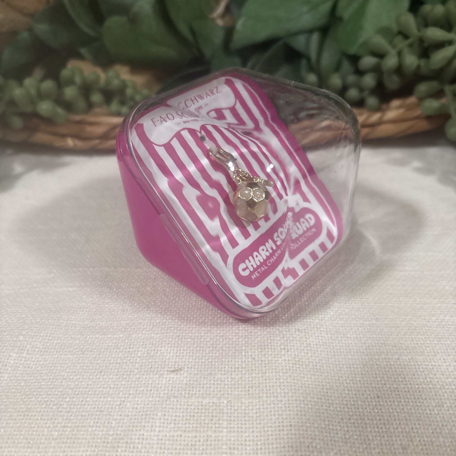 FAO Schwarz charm squad Metal Dangle Charm Soccer Ball Gold Lobster Closure