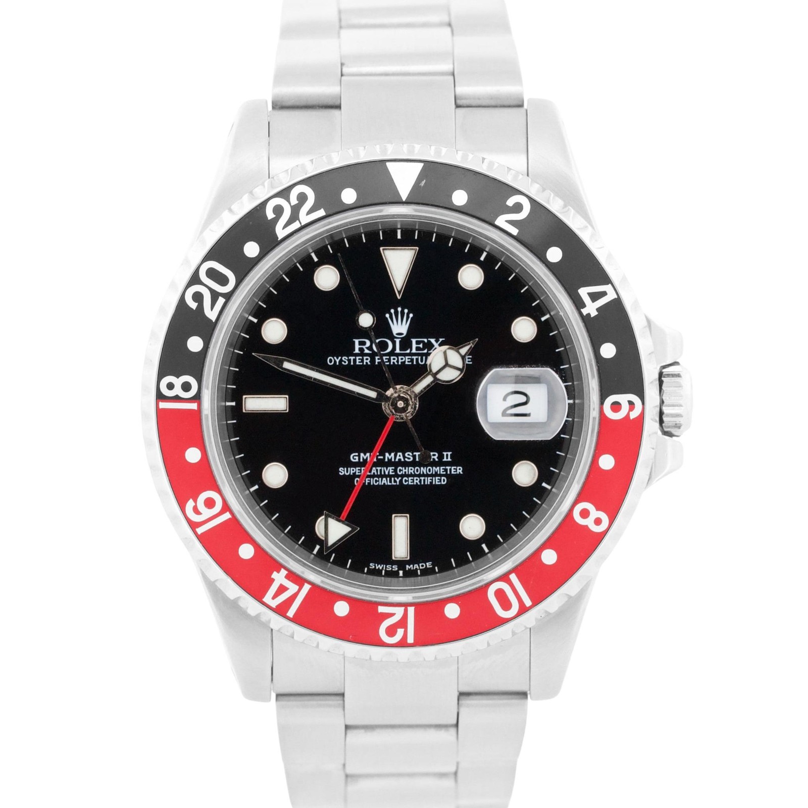 Rolex GMT-Master II COKE Red Black Stainless Steel 16710 40mm OYSTER Date Watch