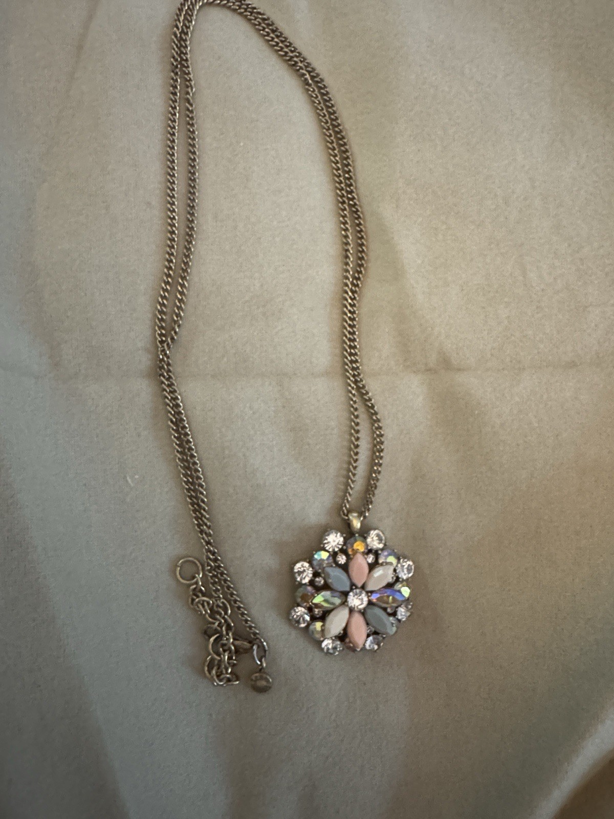 J.Crew Crystal Floral Mandala Necklace