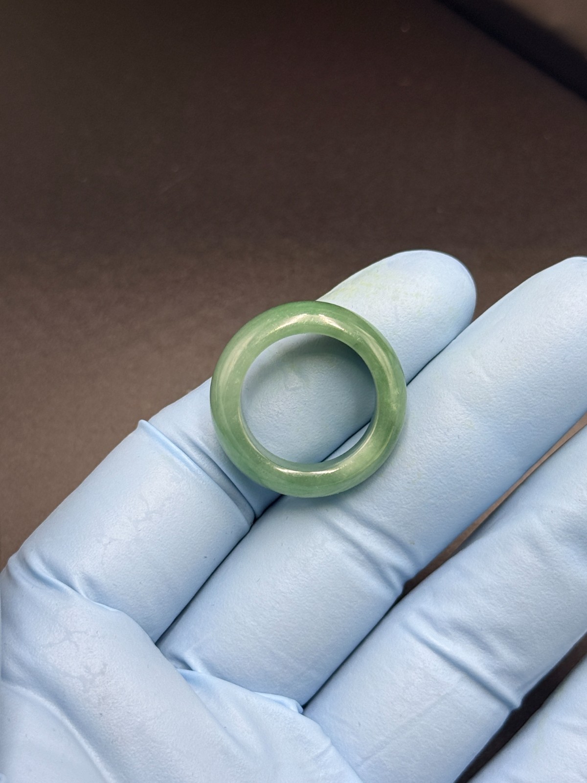 Natural Grade A Jadeite Jade Ring Band Dark Green Size 8