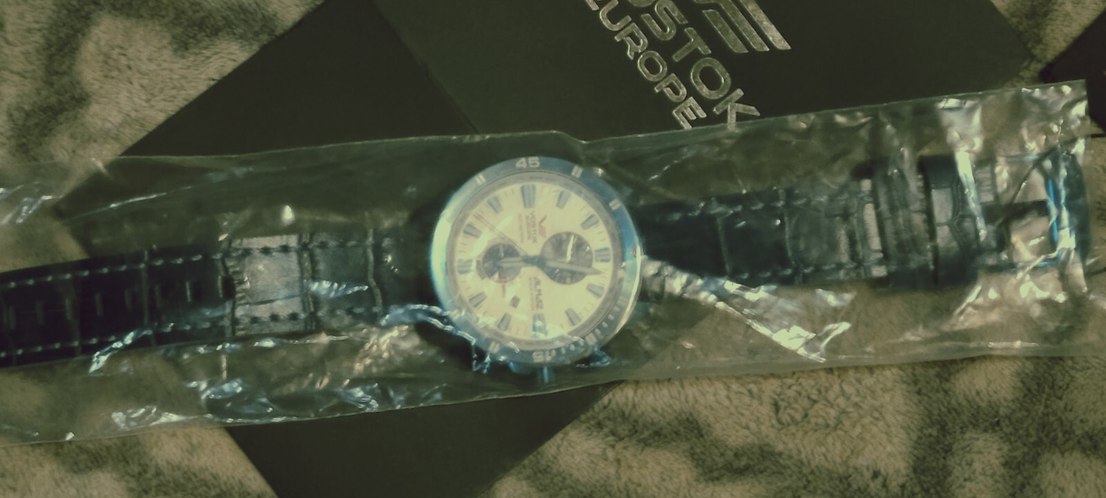 vostok Europe watches for men Stainless Steel/w  a Blue leather wrist band.