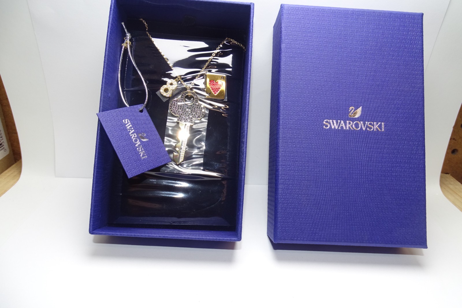 Swarovski Women’s Pendant Necklace Optimal 23K Yellow Gold Crystal Key 5455025