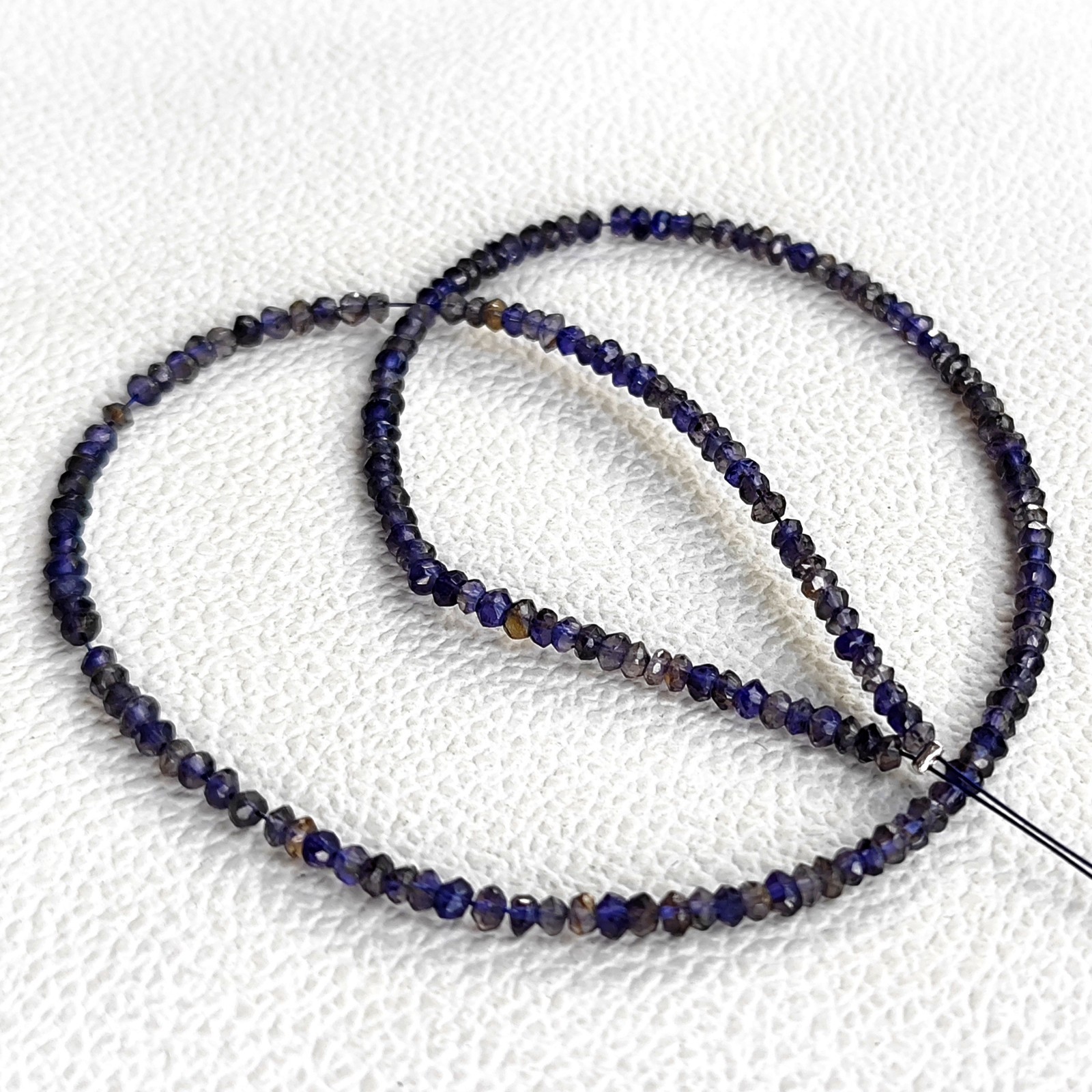 India Iolite Gemstone 3mm Faceted Rondelle Shape Beads 13″ Jewelry Gem Strand