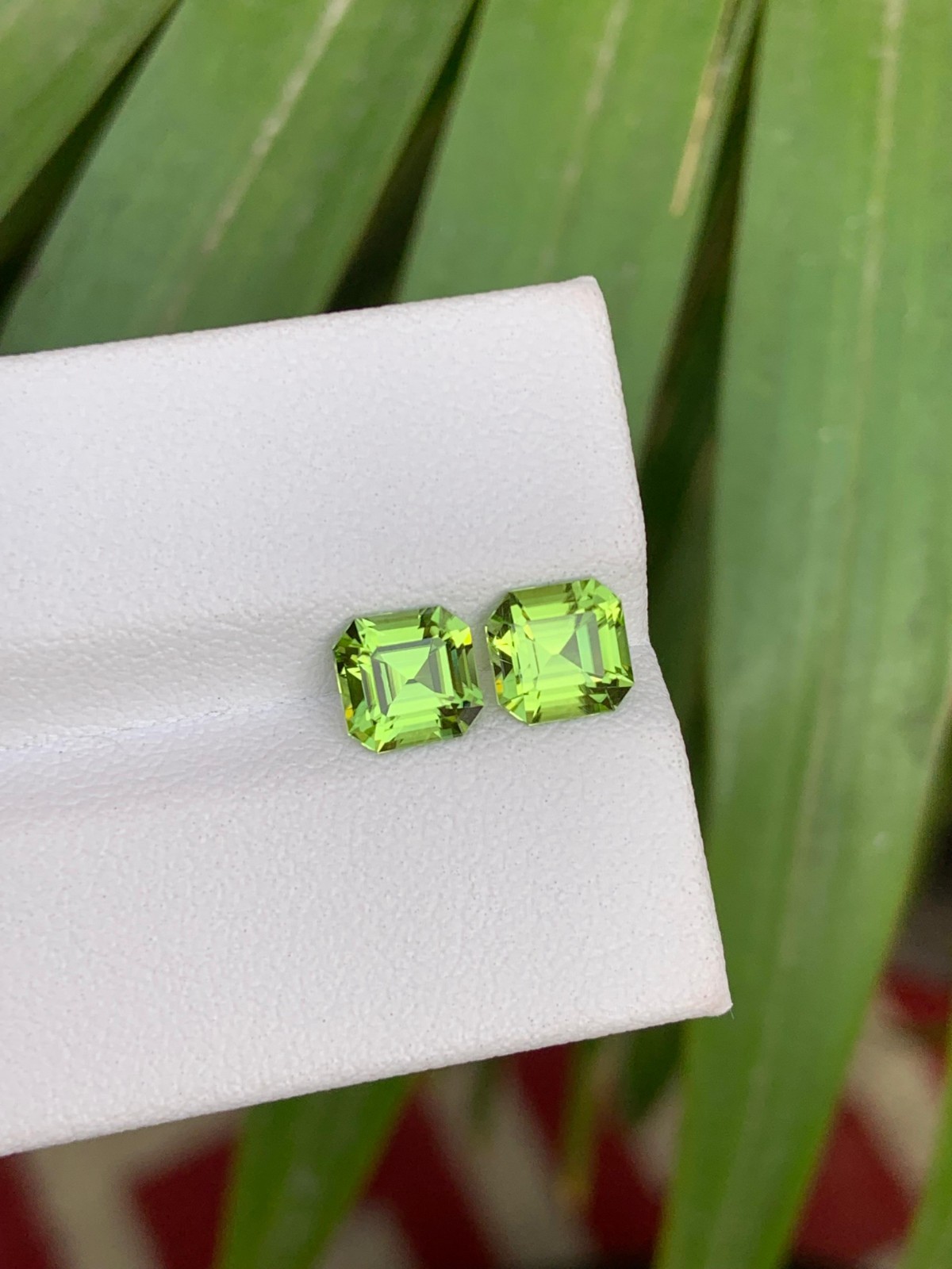 August Birthstone Natural Green Peridot Pair, 2.60 Carats, Stone For Jewelry