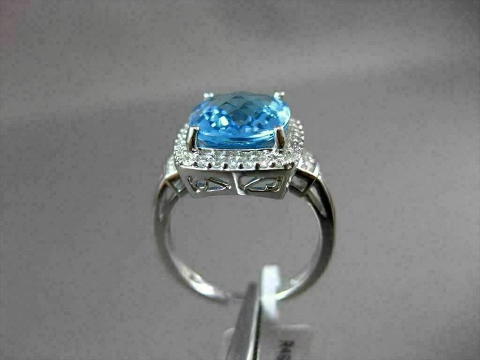 3.00 Ct Radiant Cut Natural Topaz & Diamond Wedding Ring 925 Sterling Silver