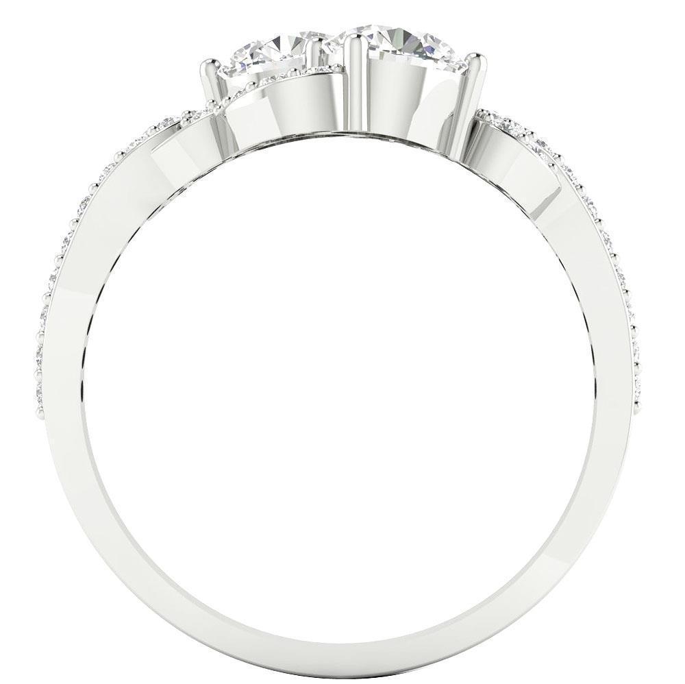 Solitaire Ring Forever Us Two Stone I1 G 1.35 Ct Natural Diamond 14K White Gold