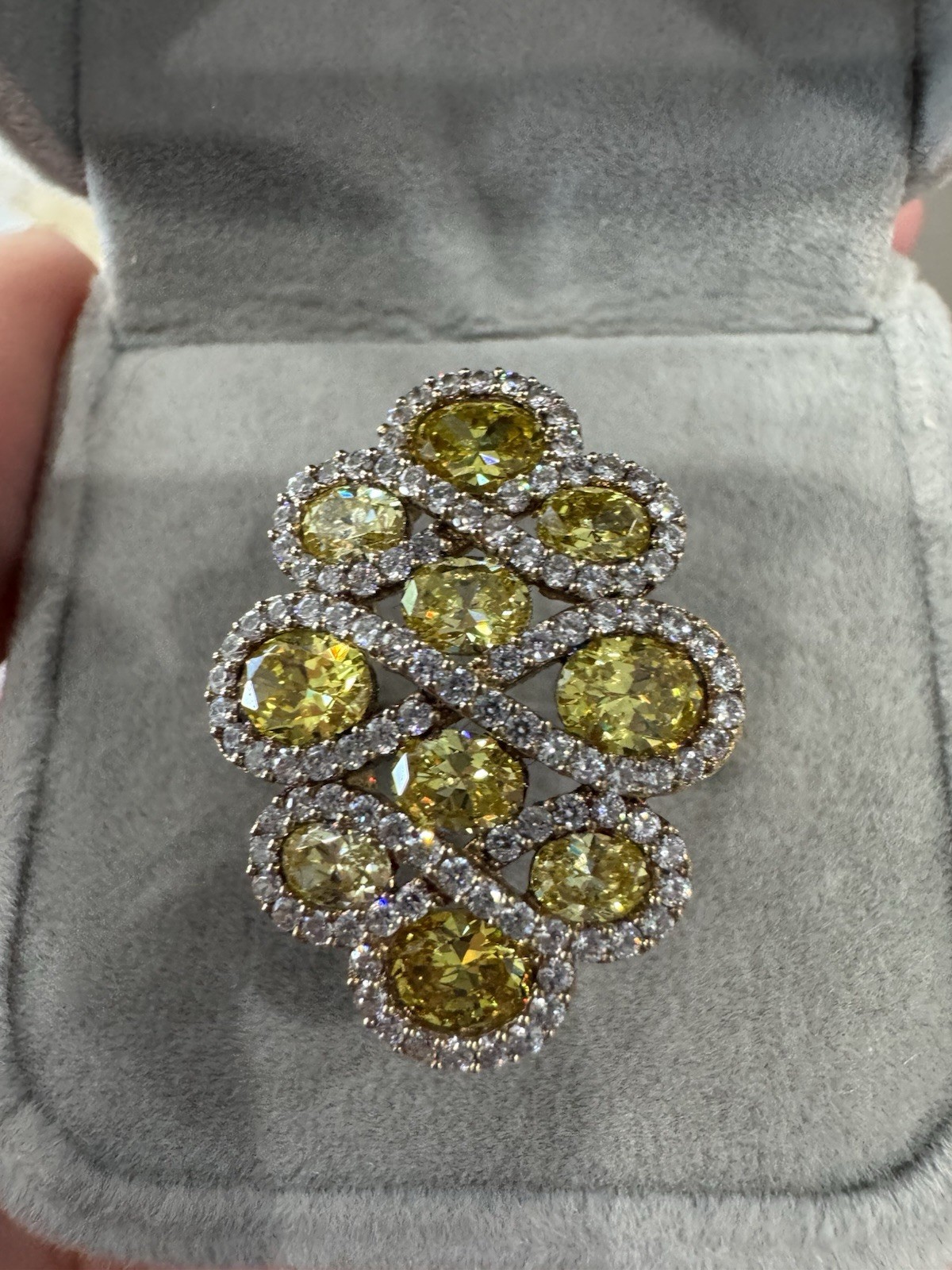 925 Sterling Silver Gold Plated Real Tourmaline Gem Ring Size 7