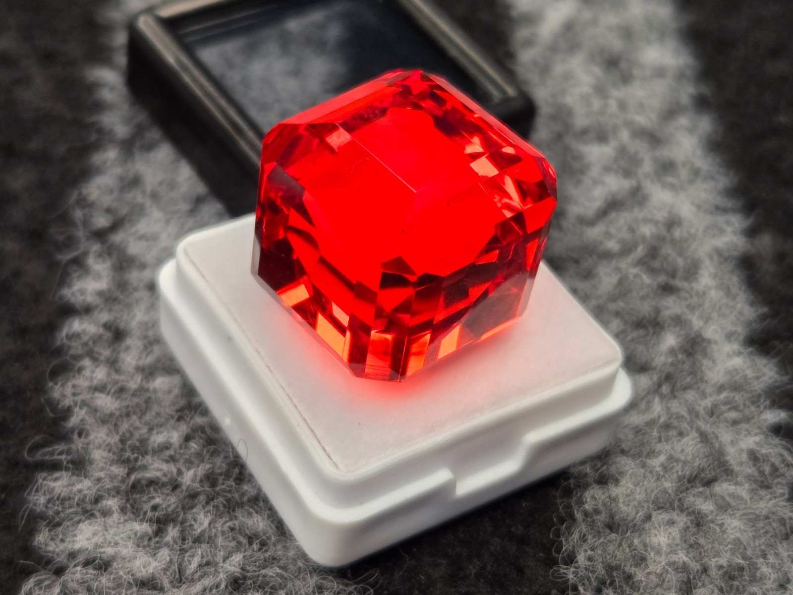 Orange Cube Mexican Fire Opal 58-60 Ct Lab Created Loose Gemstone Certified