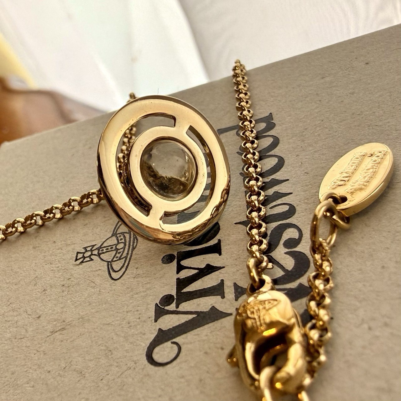 Vivienne Westwood Petite Orb Necklace Gold Current Excellent Condition