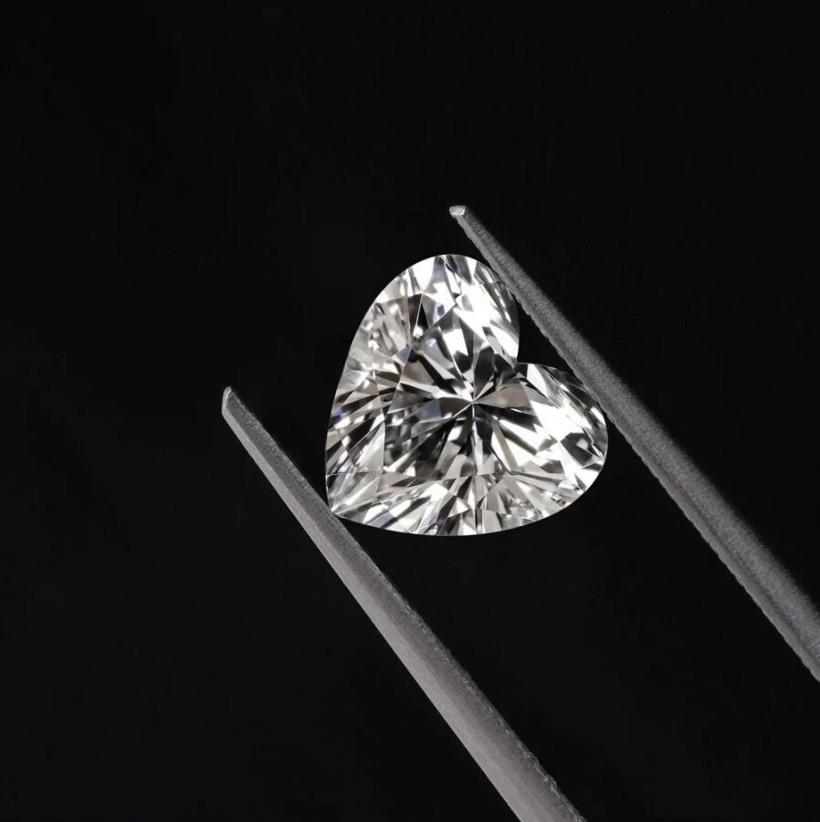6.20 Ct Loose Moissanite Heart Cut 12 MM D Colorless IF Clarity Certified
