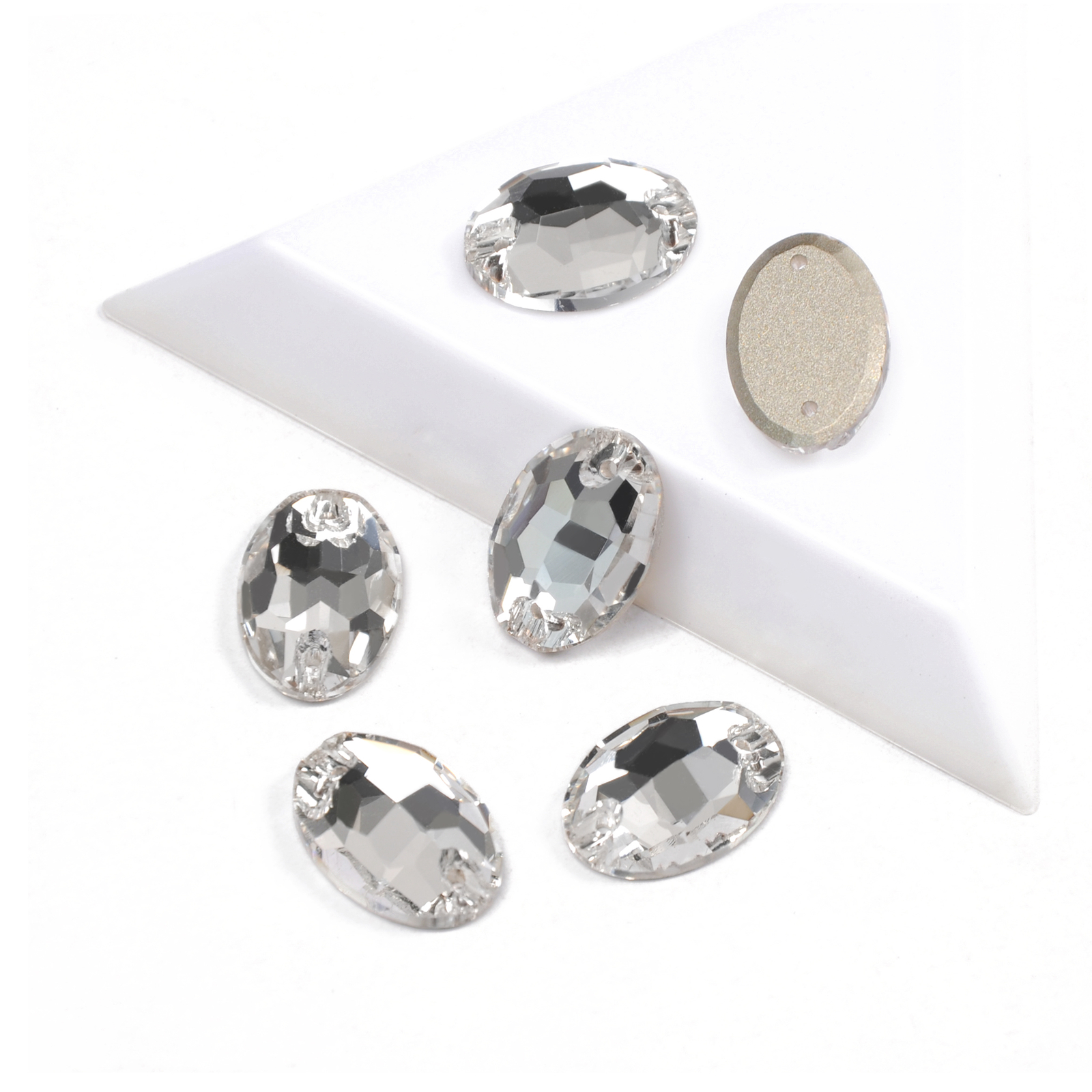 K9 Diamond Glass Rhinestones Sew-On Glass Flatback Oval Accessories Sewing Craft