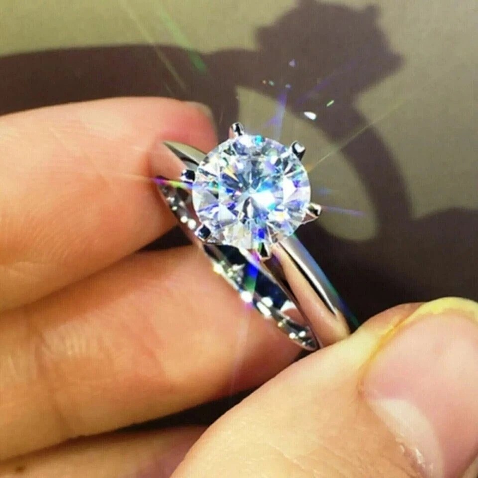 2.25Ct Round Cut Lab Created Diamond Anniversary Engagement 925 Silver Gift Ring