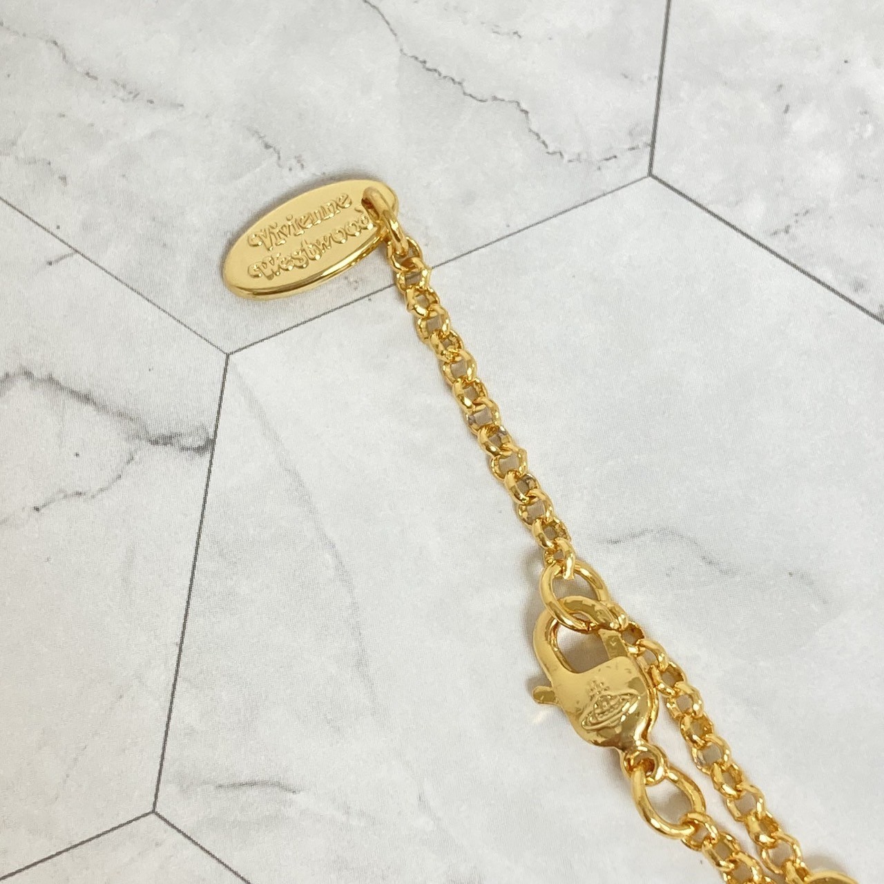 Vivienne Westwood Necklace Petit Orb Gold Clear Multi TOP 1.5 cm x 1.6 cm NO BOX