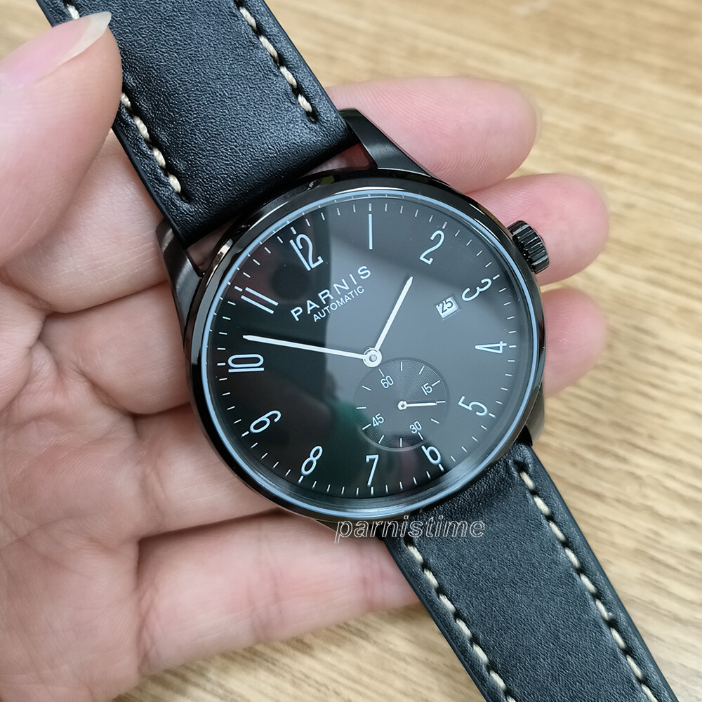 Parnis 41.5mm Automatic Movement Men’s Boys PVD Coated Casual Wristwatch