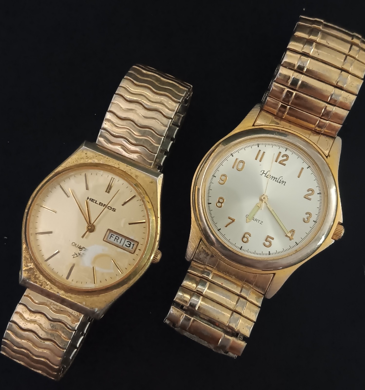 H watch lot 10 watches Hamlin Homer Helbros gold silver tone parts or repair