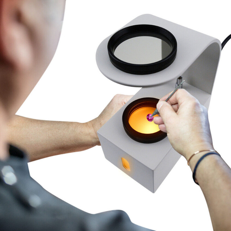 2Glass Filter Gem Jeweller Tester Tool LED Desktop Polariscope Gemstone