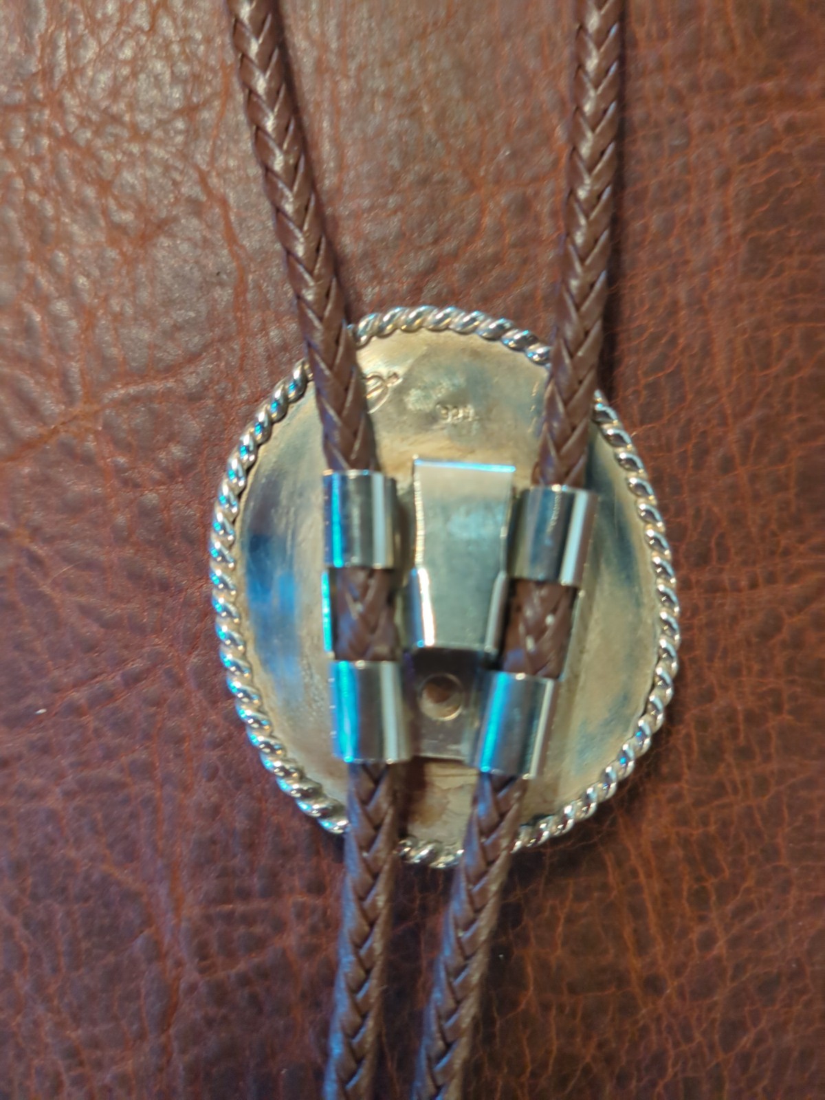 bolo tie silver handmade variscite