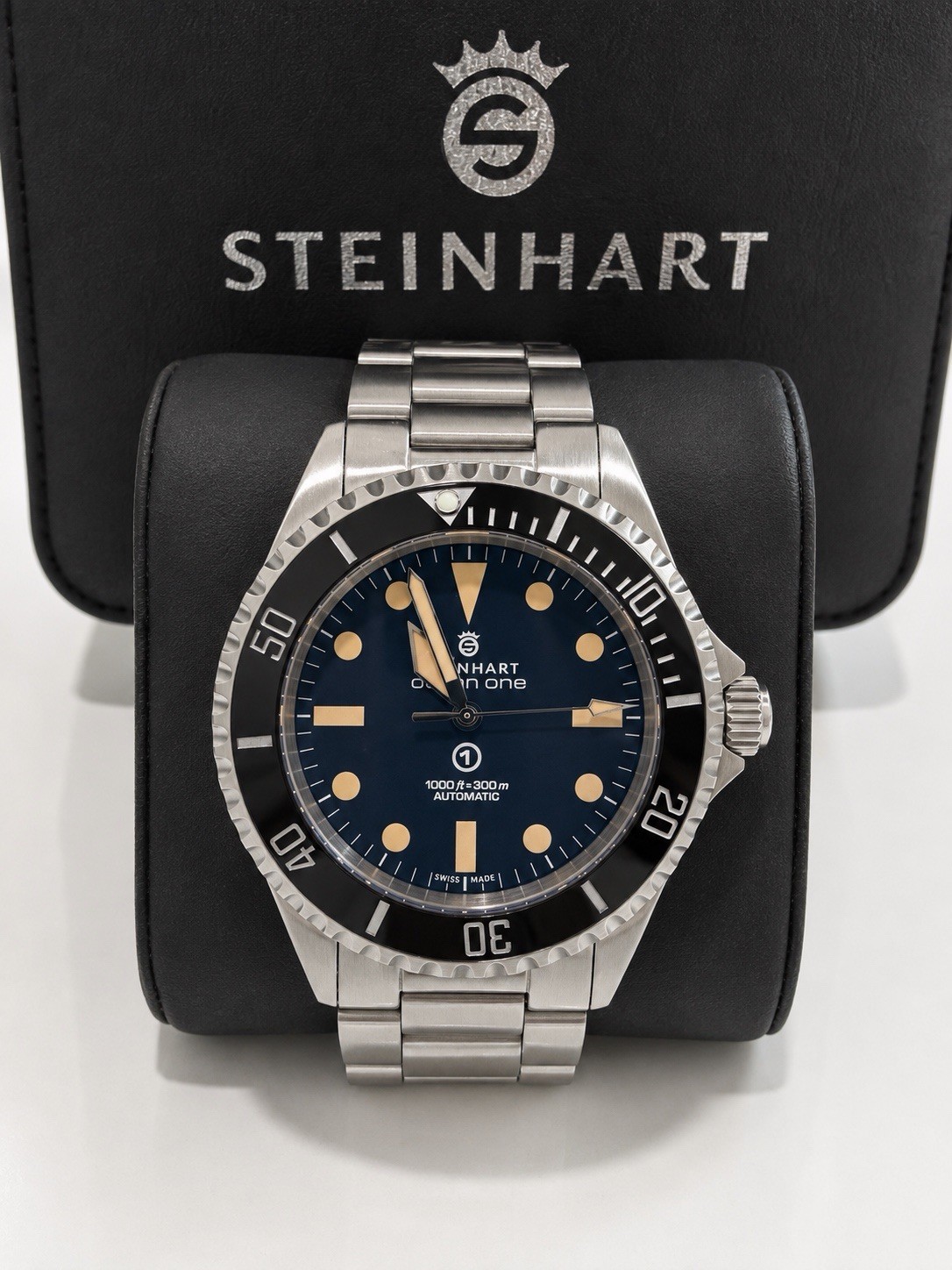 STEINHART OCEAN ONE 39MM Diver 300m Black DIal Automatic Fullset Watch Men