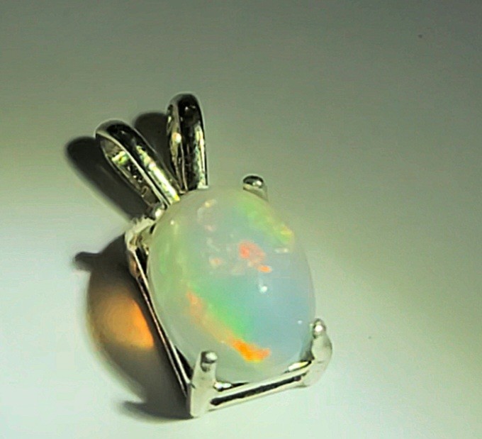 Ethiopian Fire Opal Pendant For Necklace 9×7/ 925 Sterling Silver (SEE DETAILS)