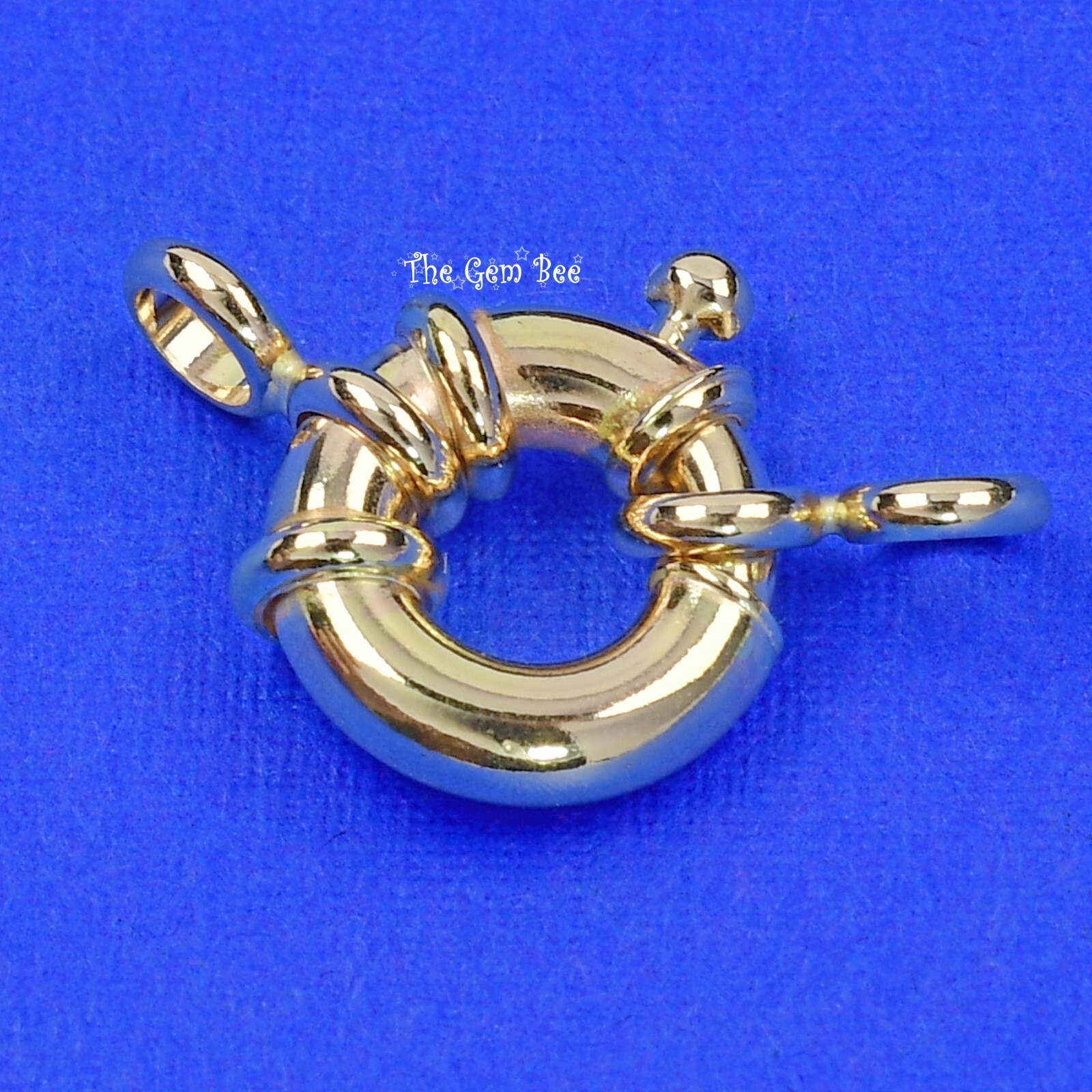 Heavy 12.9MM 14k Solid Yellow Gold Designer Spring Bolt Ring Sailors Clasp