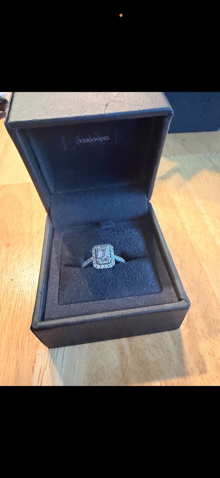 Vera Wang Love Diamond Emerald Halo Engagement & Wedding Ring Set White Gold