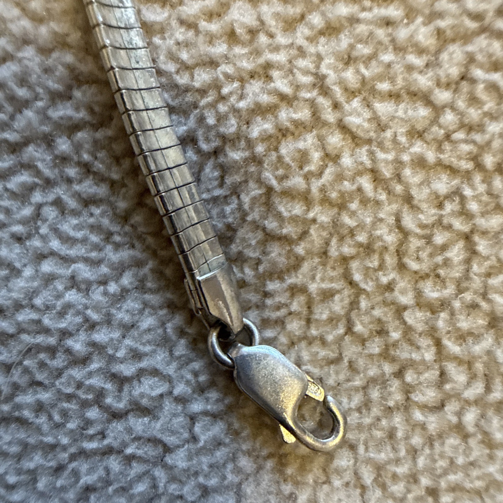 MILOR ITALY VINTAGE SNAKE CHAIN STERLING SILVER NECKLACE CHOKER LOBSTER CLASP