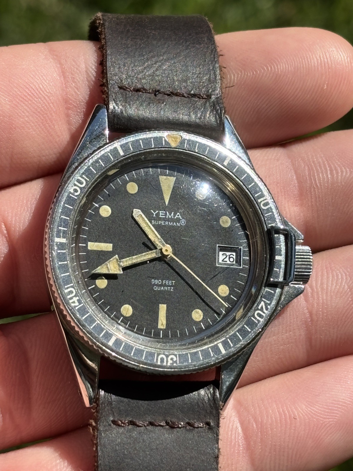 Vintage Yema Superman — Quartz — A+ Condition — Lovely Patina
