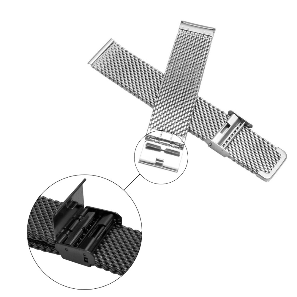 Mesh Stainless Steel Watch Band 18mm 20mm 22mm Metal Watch Replacement Strap