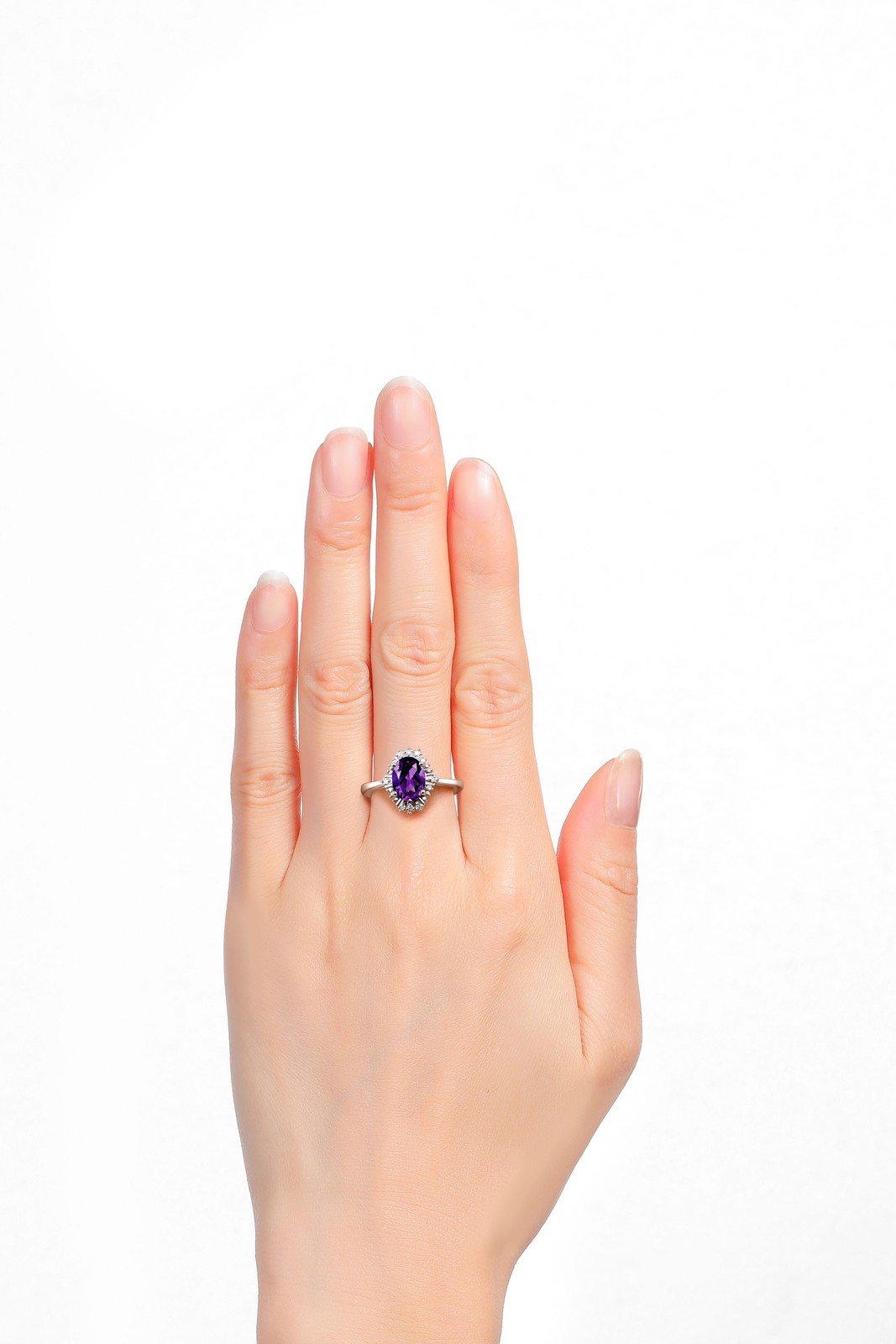Rylos Sterling Silver Amethyst & Diamond Gemstone Birthstone Ring Size 5-10